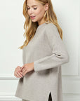 mock turtleneck long sleeve knit sweater