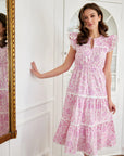 Flutter Sleeve Ric Rac Midi