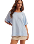 Oversized Terry Cloth Tee lt blue