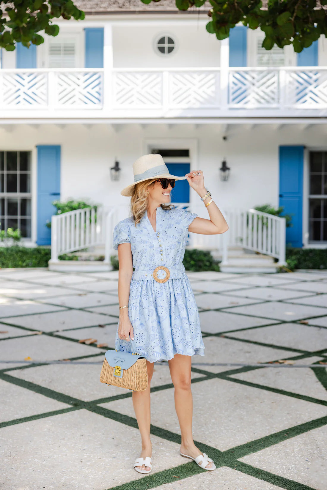 Hydrangea Shell Eyelet Shirt Dress