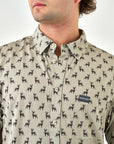 Perf Button Up Whitetail Green