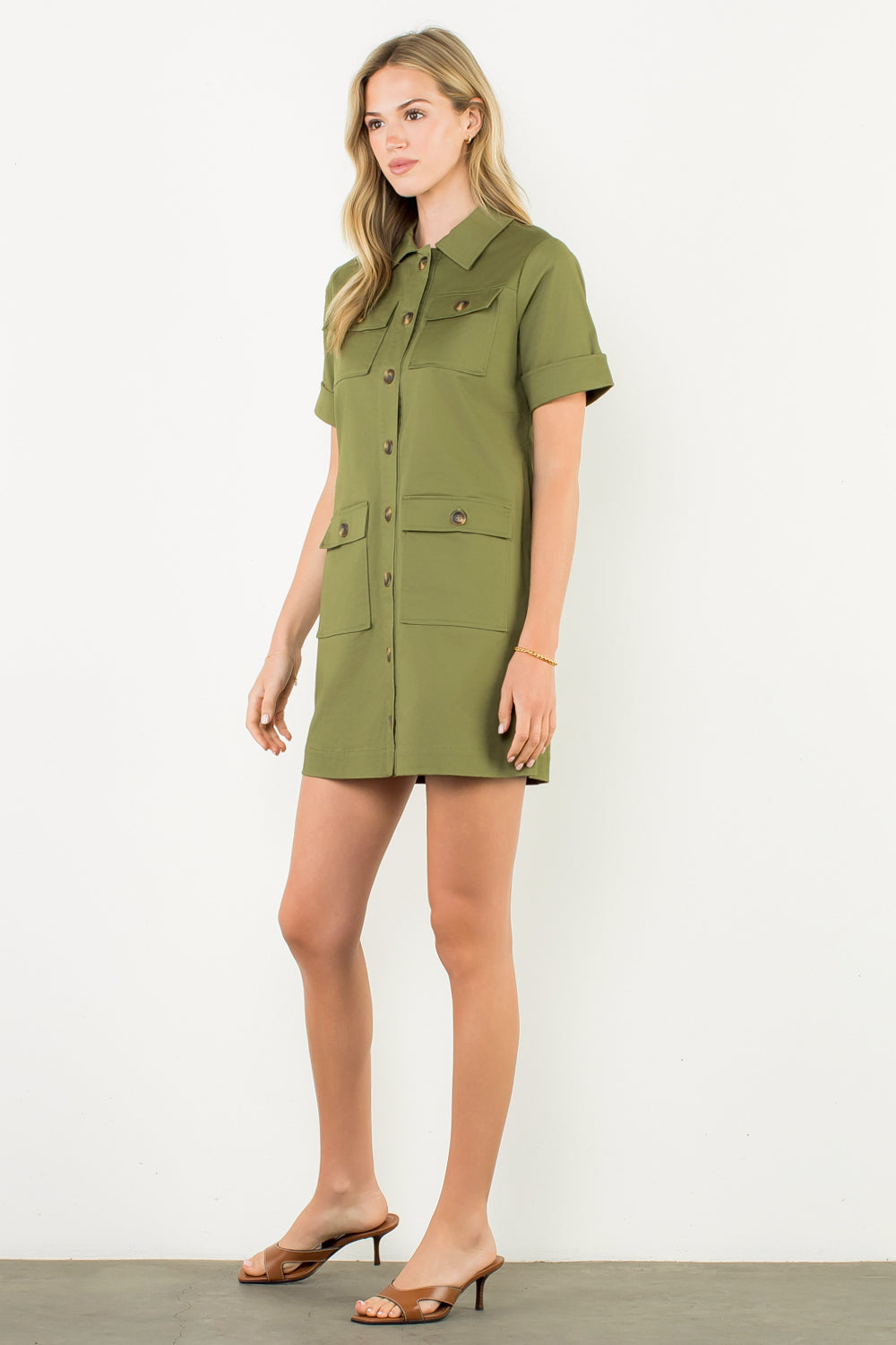 Olive SS Collared Dress