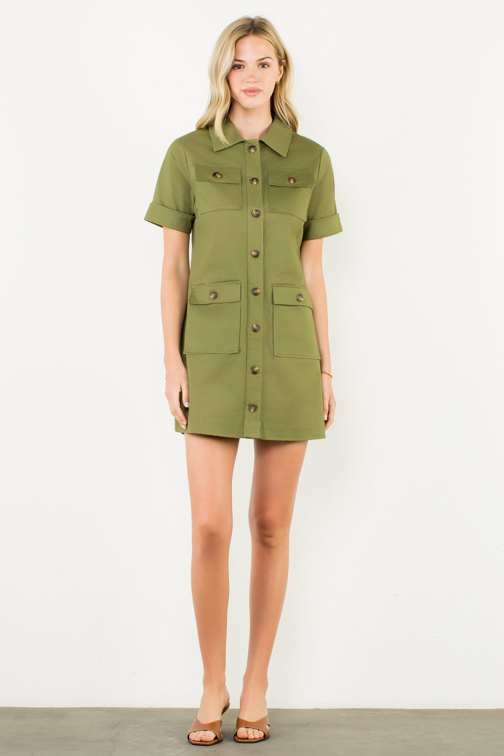 Olive SS Collared Dress