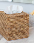 Rattan Column Tissue Box Cover