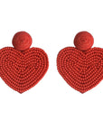 Beaded Heart Earrings