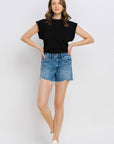 High Distressed Hem Shorts