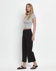 high rise wide leg frayed bottom denim jeans