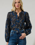 Aurina Floral Poplin Top - Chatsworth Boutique