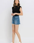 High Distressed Hem Shorts