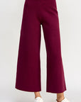 Cropped Wide Sweater Pants - Chatsworth Boutique