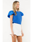 Ruffle Layered Flutter Sleeve Top