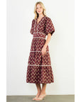 Puff Sleeve Block Print Dress
