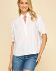 Elbow Flutter Sleeve Blouse