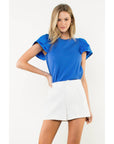 Ruffle Layered Flutter Sleeve Top