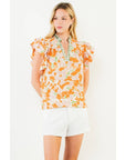 Flowy Sleeve V - Neck Top - Chatsworth Boutique