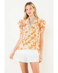 Flowy Sleeve V - Neck Top - Chatsworth Boutique
