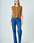 Gold Button Sweater Vest - Chatsworth Boutique