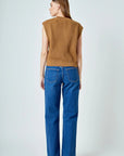 Gold Button Sweater Vest - Chatsworth Boutique