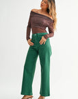 Green Wide Leg jeans - Chatsworth Boutique