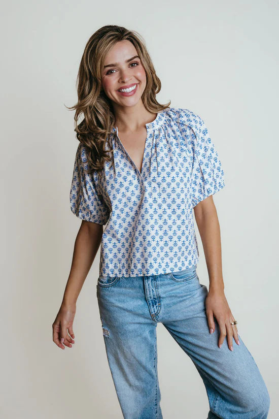 Henley Lotus Blouse