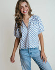 Henley Lotus Blouse