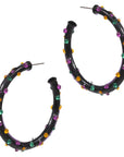 Mardi Gras Rhinestone Hoops - Chatsworth Boutique