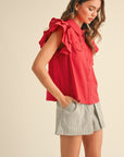 Cherry EMB Eyelet Blouse