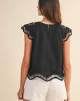 Black Cut-Out Blouse