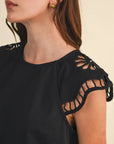 Black Cut-Out Blouse