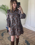 Brown Floral Dress