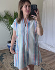 Nancy Dress - Red/White/Blue Stripes