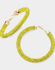 Rhinestone Pave Hoop Earrings - Chatsworth Boutique