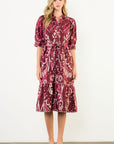 Cranberry Belted Dress