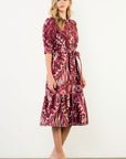 Cranberry Belted Dress