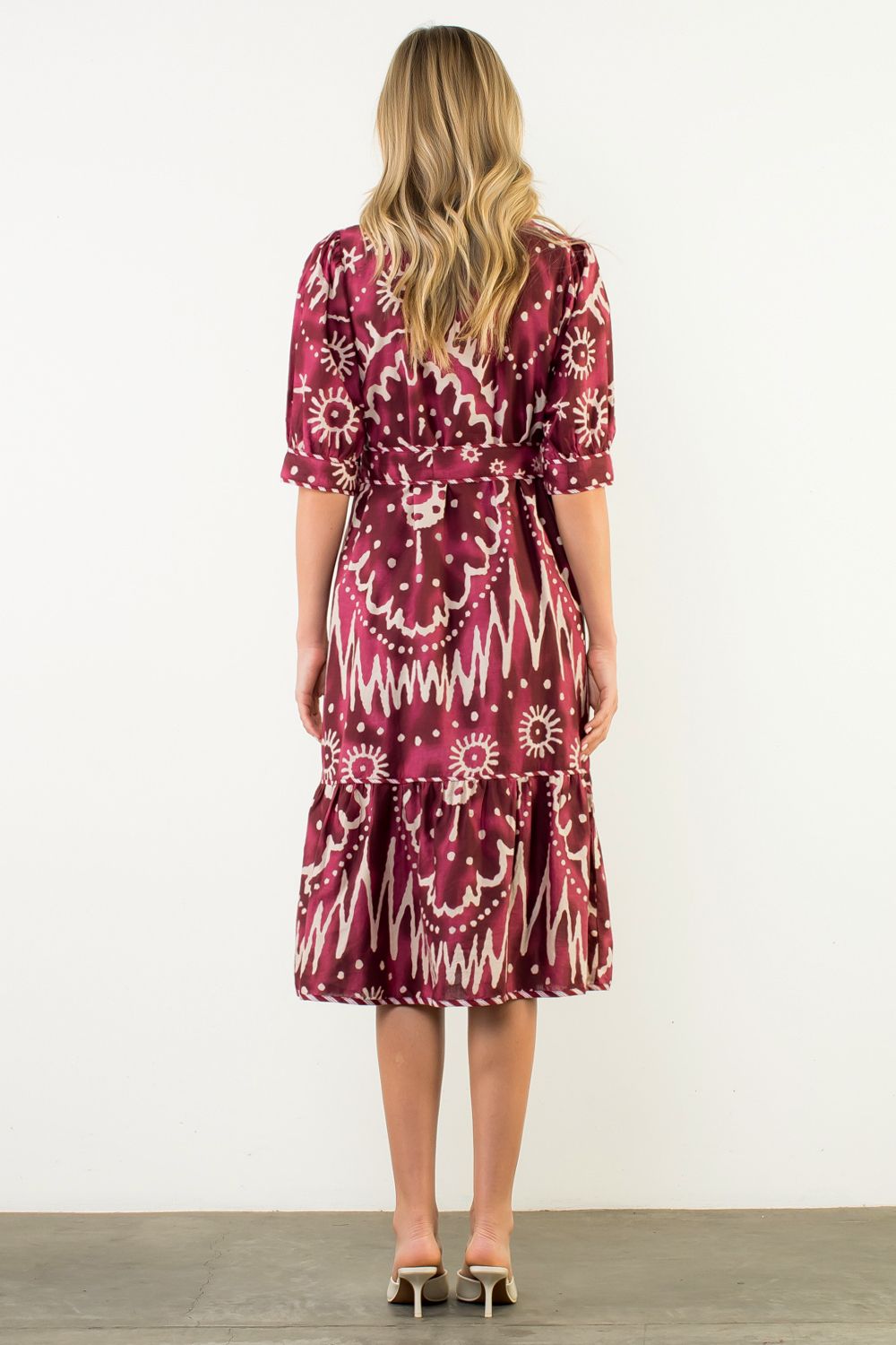 Cranberry Belted Dress