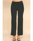 elastic waist pull on knit sweater straight leg pants