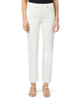 High Rise Straight White Denim
