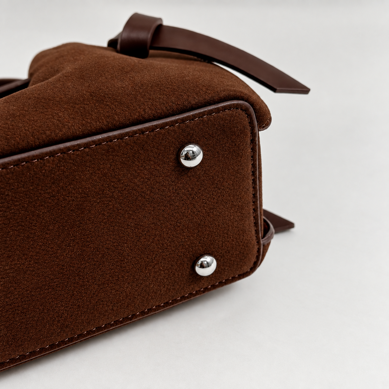 Suede Mini Trapeze Bag with Crossbody Strap, view 16