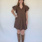 Chocolate Flutter Sleeve Mini, Styled 2 - Entro