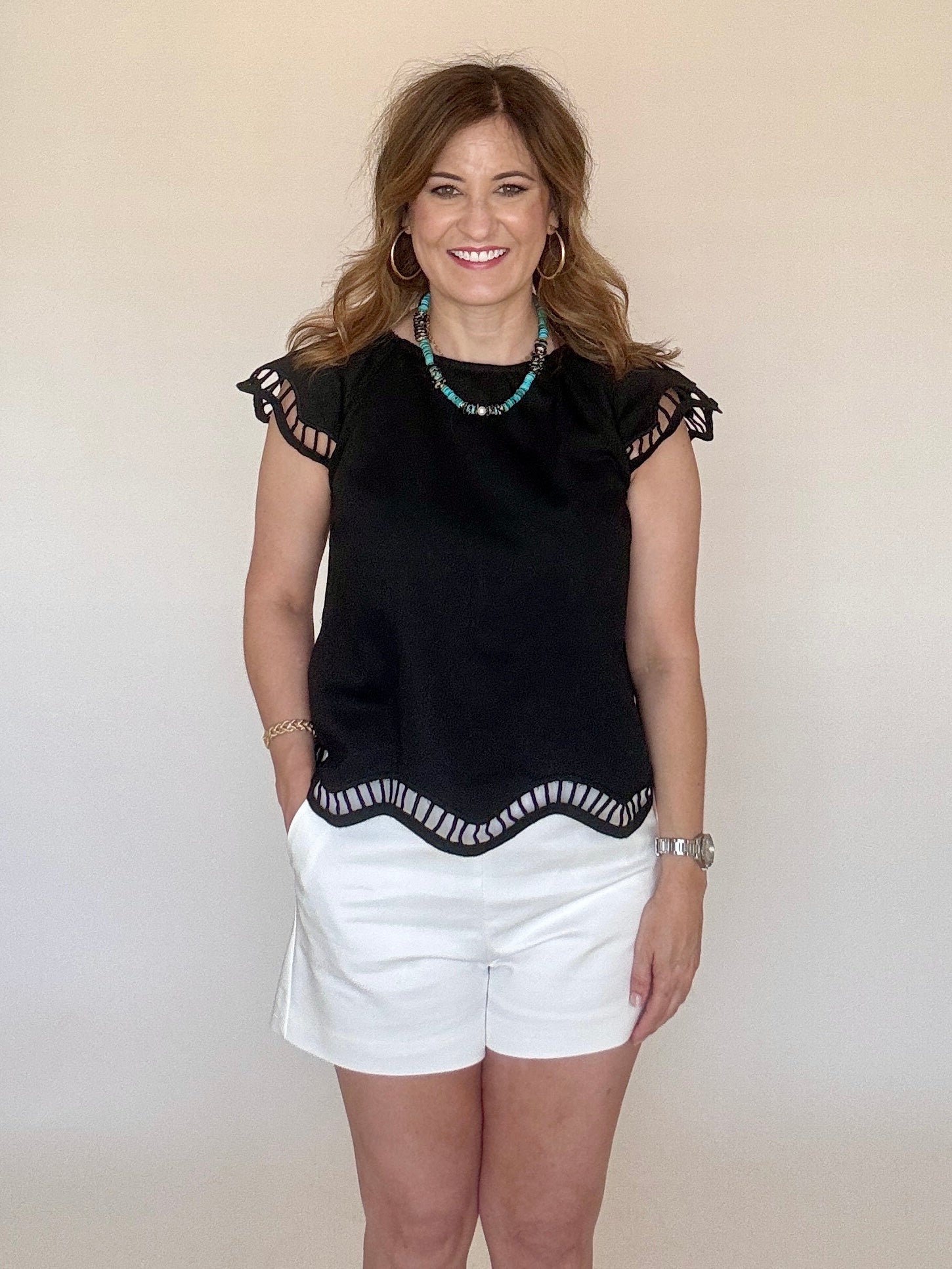 Black Cut-Out Blouse