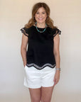 Black Cut-Out Blouse