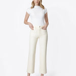 High Rise Pocket Slim/Wide Jean, Cream, Detail - VERVET