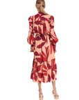 Ruched Sleeve Midi Dress