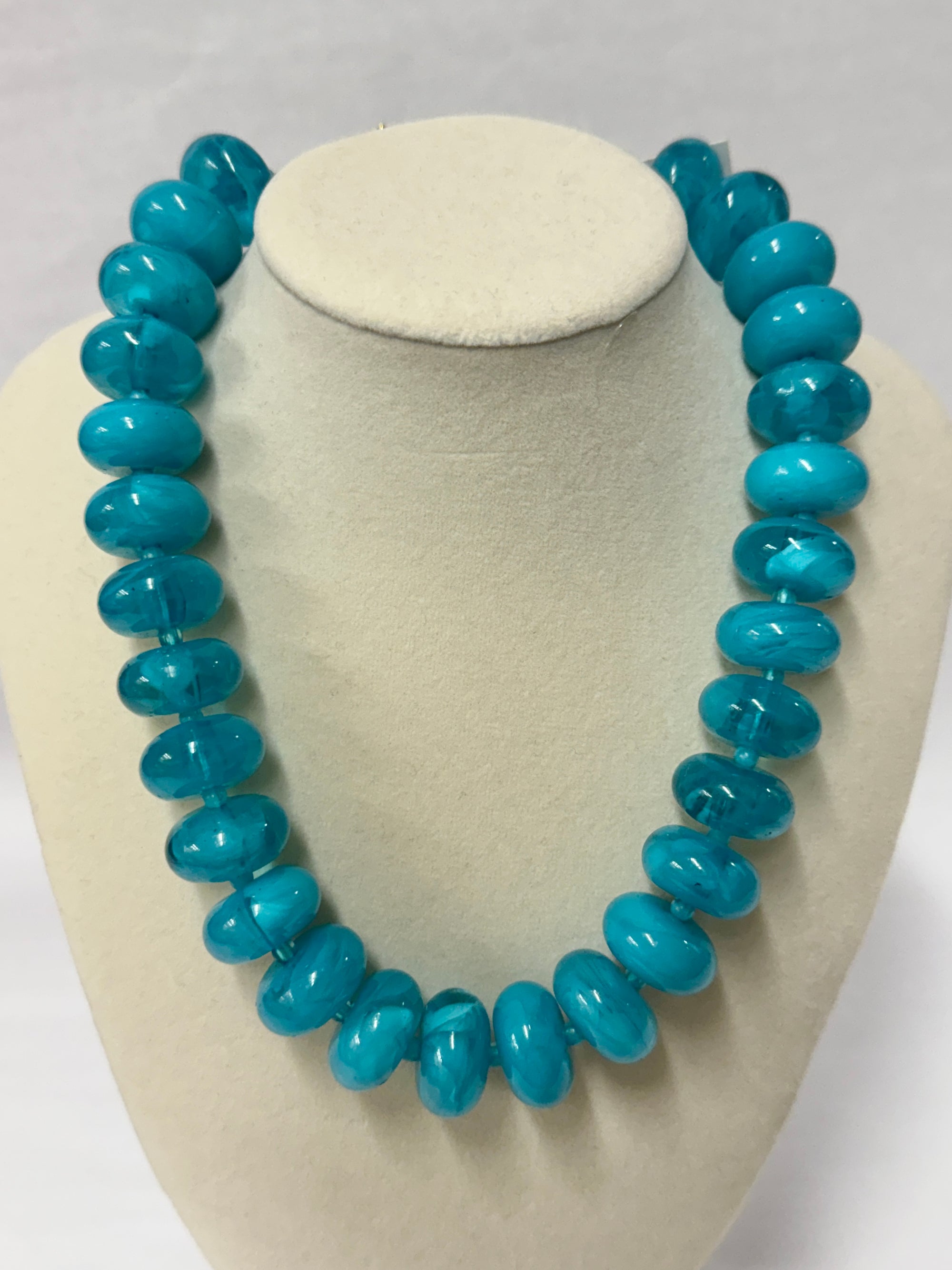 Chunky Beaded Necklace Turquoise