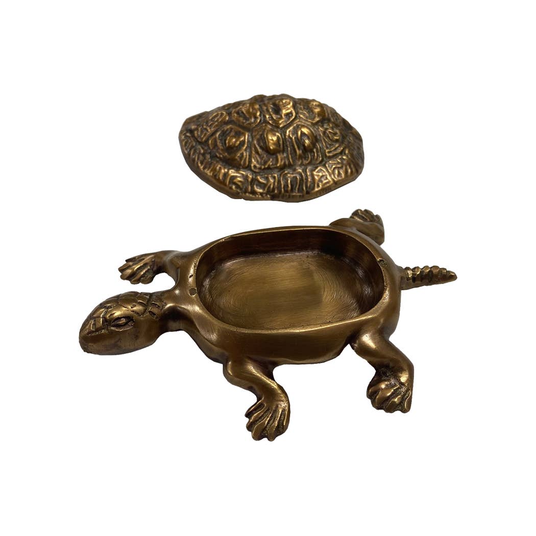 Antiqued Brass Turtle Paperweight