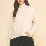 Turtleneck Hi/Lo, Ivory - PINCH