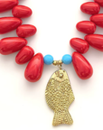 Lucky Fish Necklace Red