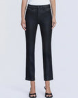 Coated Black High Rise Slim Straight