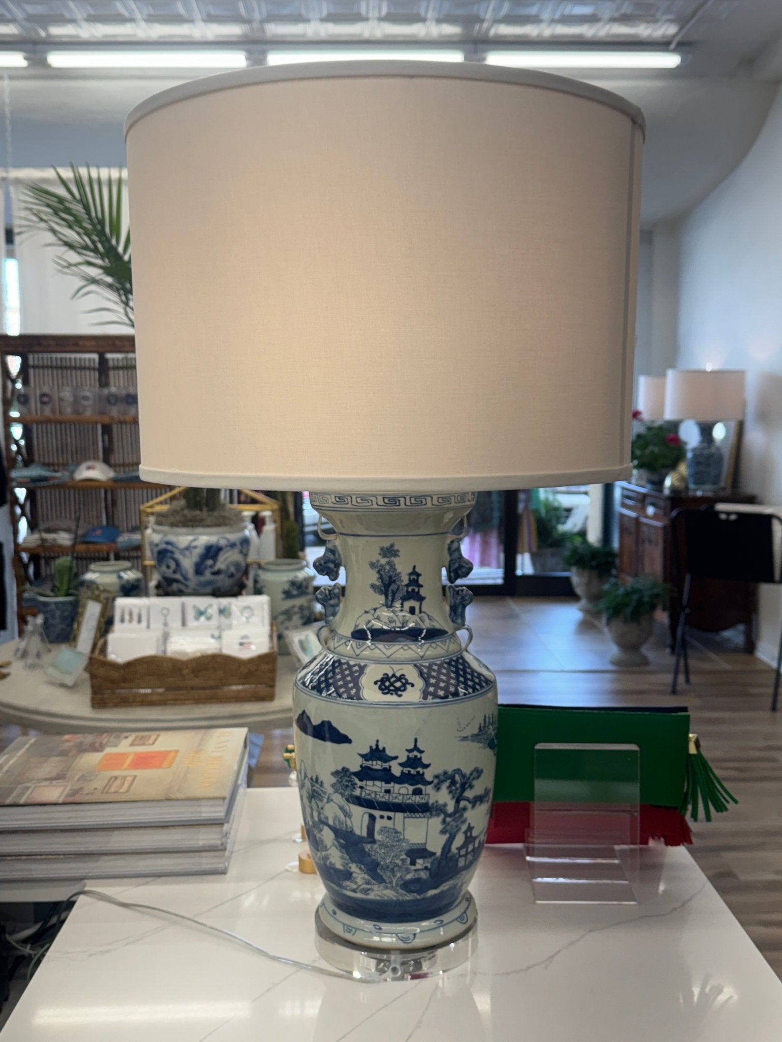 18" Dog Ear Vase Lamps (Willow) - Chatsworth Boutique