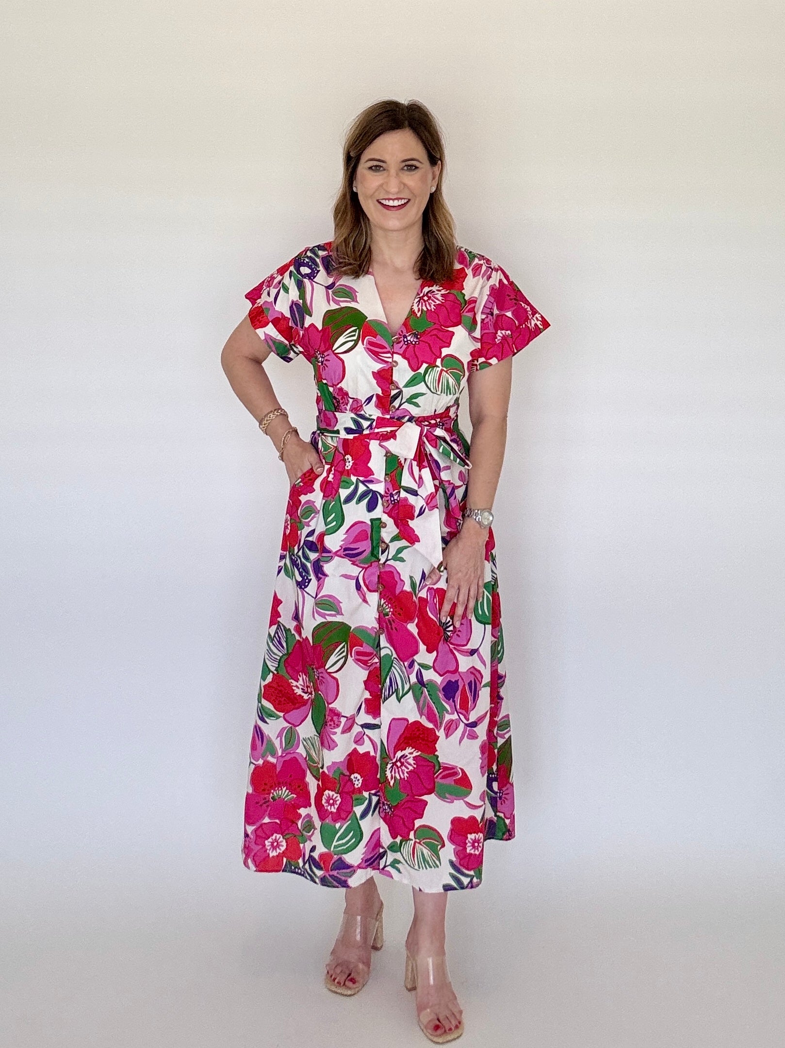 Short Sleeve Floral Dress